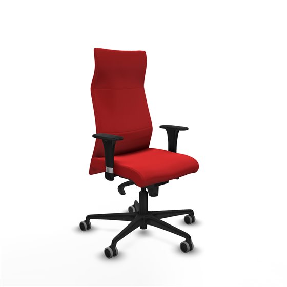 Albacete XL sincro similpiel rojo brazos 1D base nailon ruedas 65mm engomadas