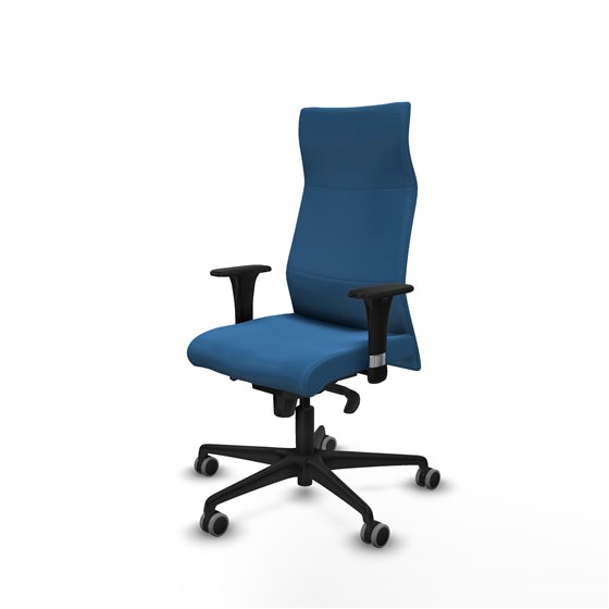 Albacete XL sincro similpiel azul claro brazos 1D base nailon ruedas 65mm engomadas