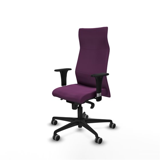Albacete XL sincro similpiel morado brazos 1D base nailon ruedas 65mm engomadas