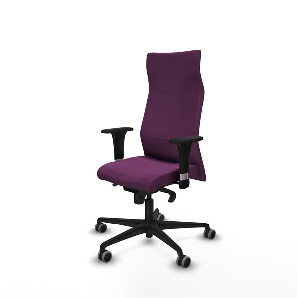 Albacete XL sincro similpiel morado brazos 1D base nailon ruedas 65mm engomadas