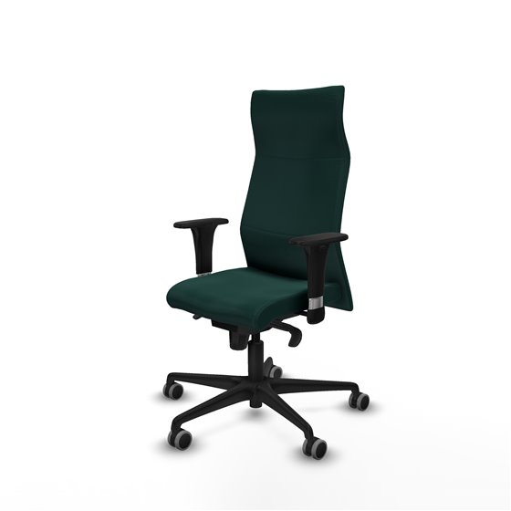 Albacete XL sincro similpiel verde botella brazos 1D base nailon ruedas 65mm engomadas