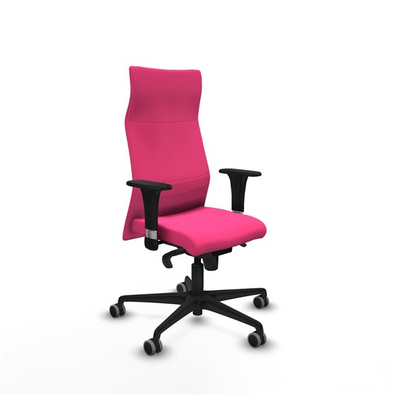 Albacete XL sincro similpiel rosa brazos 1D base nailon ruedas 65mm engomadas