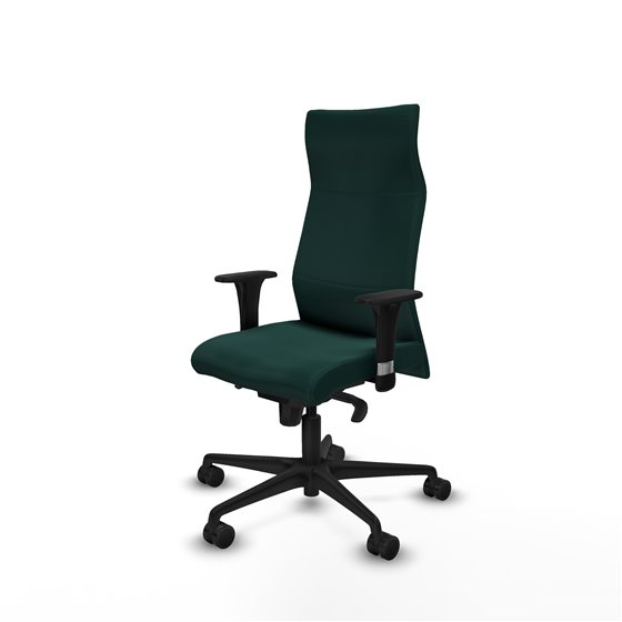Albacete XL sincro similpiel verde botella brazos 1D base nailon ruedas 65 mm nailon