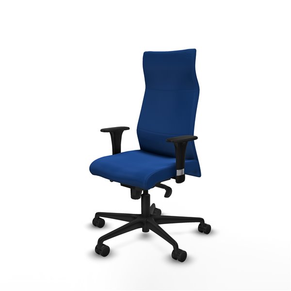 Albacete XL sincro similpiel azul brazos 1D base nailon ruedas 65 mm nailon