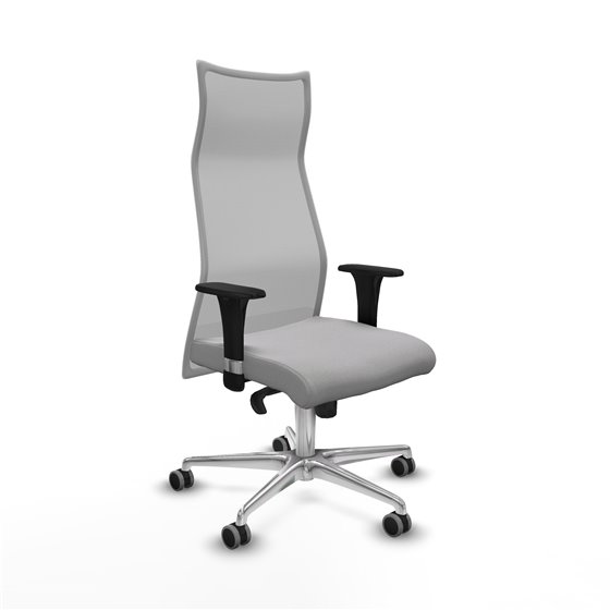 Albacete malla XL sincro malla gris bali gris claro brazos 1D base aluminio ruedas 65mm engomadas