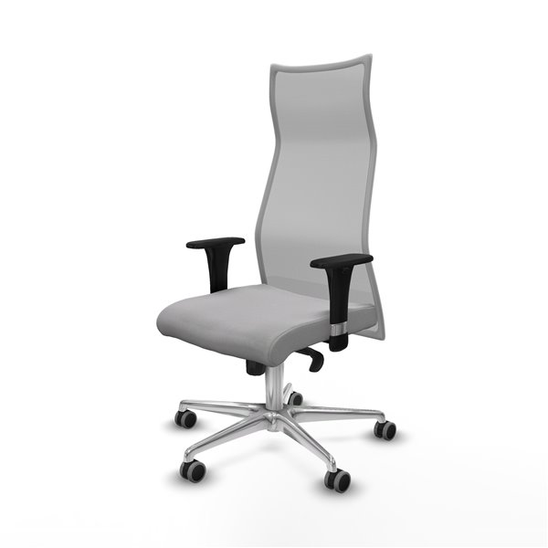 Albacete malla XL sincro malla gris bali gris claro brazos 1D base aluminio ruedas 65mm engomadas
