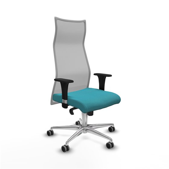 Albacete malla XL sincro malla gris bali turquesa brazos 1D base aluminio ruedas 65mm engomadas