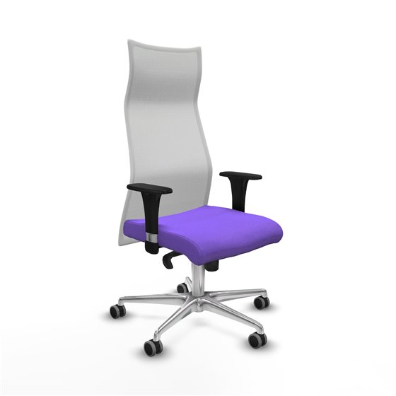 Albacete malla XL sincro malla blanca bali lila brazos 1D base aluminio ruedas 65mm engomadas