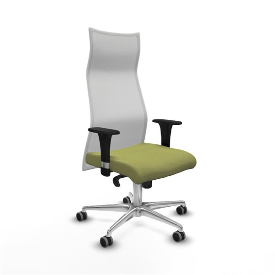 Albacete malla XL sincro malla blanca bali verde oliva brazos 1D base aluminio ruedas 65mm engomadas