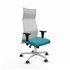Albacete malla XL sincro malla blanca bali turquesa brazos 1D base aluminio ruedas 65mm engomadas