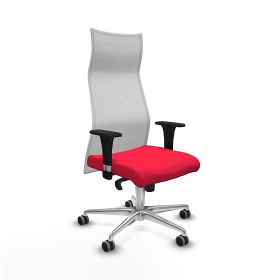 Albacete malla XL sincro malla blanca bali rojo brazos 1D base aluminio ruedas 65mm engomadas