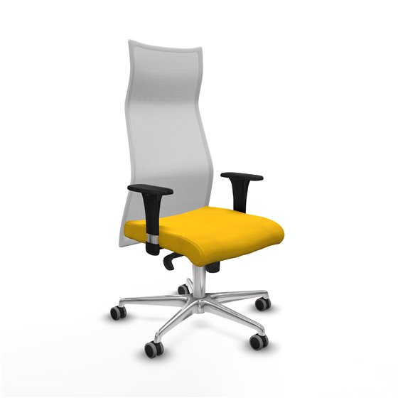 Albacete malla XL sincro malla blanca bali amarillo brazos 1D base aluminio ruedas 65mm engomadas