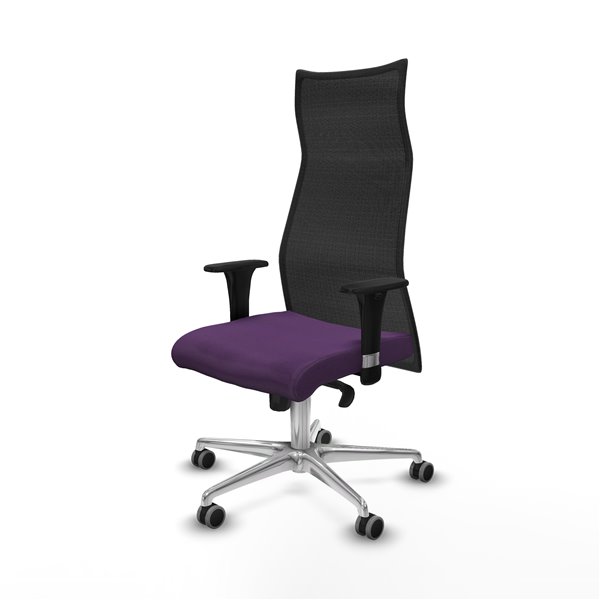Albacete malla XL sincro malla negra bali morado brazos 1D base aluminio ruedas 65mm engomadas