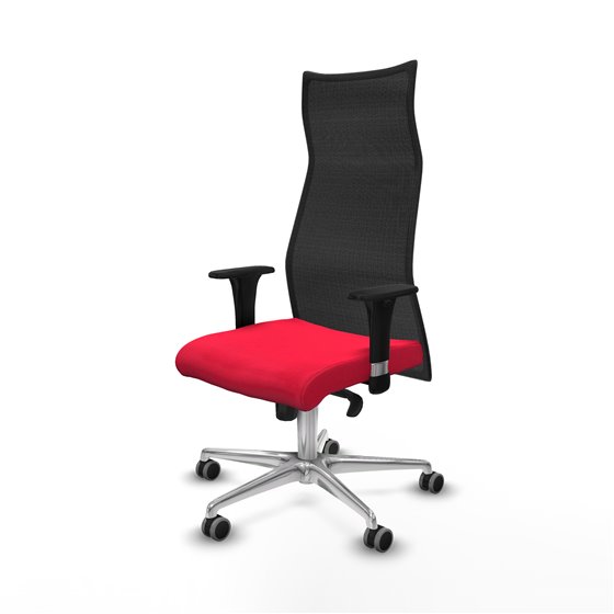 Albacete malla XL sincro malla negra bali rojo brazos 1D base aluminio ruedas 65mm engomadas