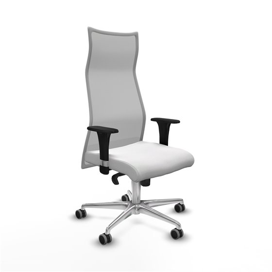 Albacete malla XL sincro malla gris bali blanco brazos 1D base aluminio ruedas 65mm engomadas