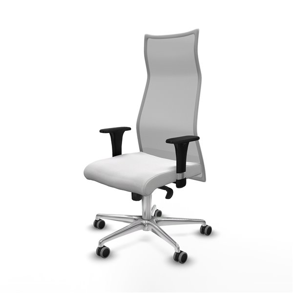 Albacete malla XL sincro malla gris bali blanco brazos 1D base aluminio ruedas 65mm engomadas