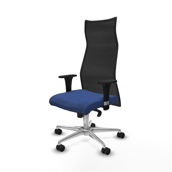 Albacete malla XL sincro malla negra bali azul marino brazos 1D base aluminio ruedas 65mm nailon