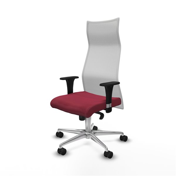 Albacete malla XL sincro malla blanca bali granate brazos 1D base aluminio ruedas 65mm nailon