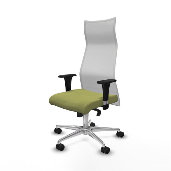 Albacete malla XL sincro malla blanca bali verde oliva brazos 1D base aluminio ruedas 65mm nailon