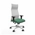 Albacete malla XL sincro malla blanca bali verde esmeralda brazos 1D base aluminio ruedas 65mm nailon