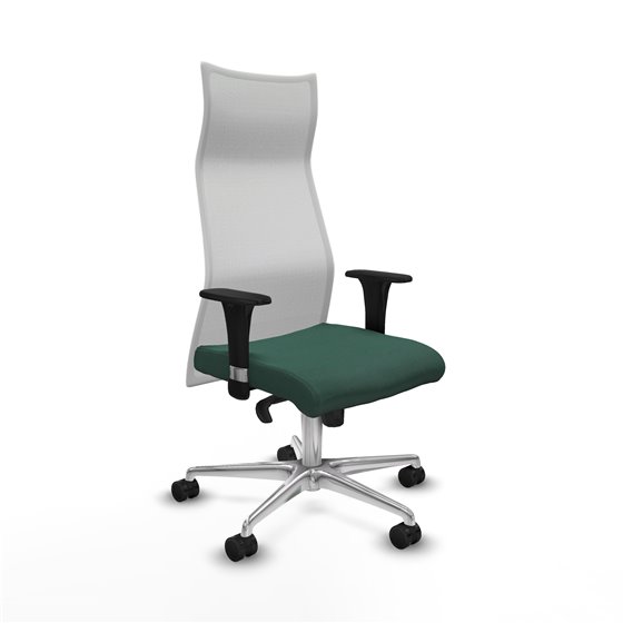 Albacete malla XL sincro malla blanca bali verde botella brazos 1D base aluminio ruedas 65mm nailon