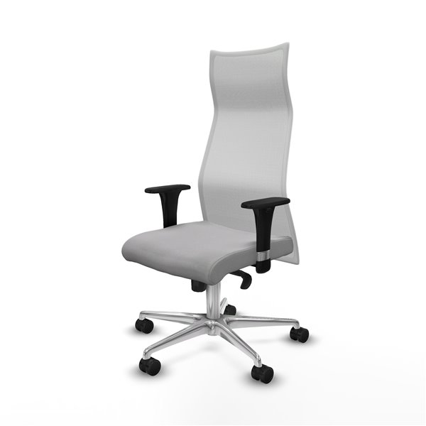 Albacete malla XL sincro malla blanca bali gris claro brazos 1D base aluminio ruedas 65mm nailon