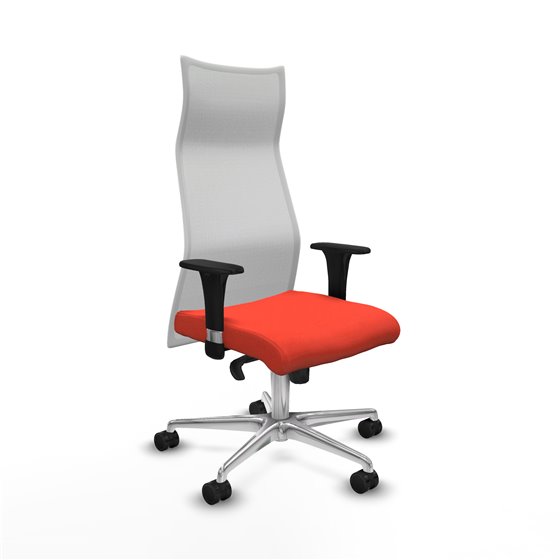 Albacete malla XL sincro malla blanca bali naranja oscuro brazos 1D base aluminio ruedas 65mm nailon