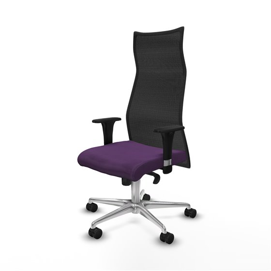 Albacete malla XL sincro malla negra bali morado brazos 1D base aluminio ruedas 65mm nailon