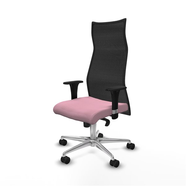Albacete malla XL sincro malla negra bali rosa brazos 1D base aluminio ruedas 65mm nailon