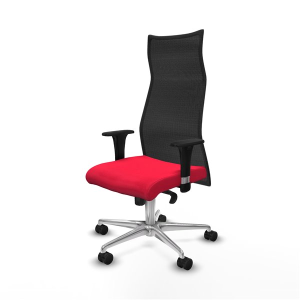 Albacete malla XL sincro malla negra bali rojo brazos 1D base aluminio ruedas 65mm nailon