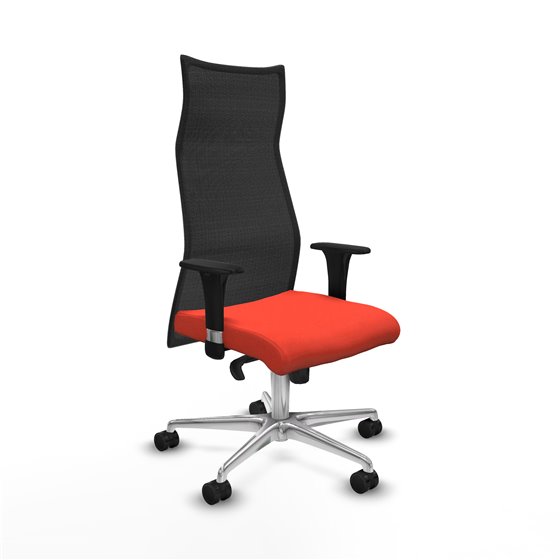 Albacete malla XL sincro malla negra bali naranja oscuro brazos 1D base aluminio ruedas 65mm nailon