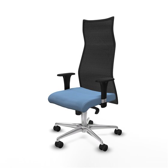 Albacete malla XL sincro malla negra bali azul cielo brazos 1D base aluminio ruedas 65mm nailon