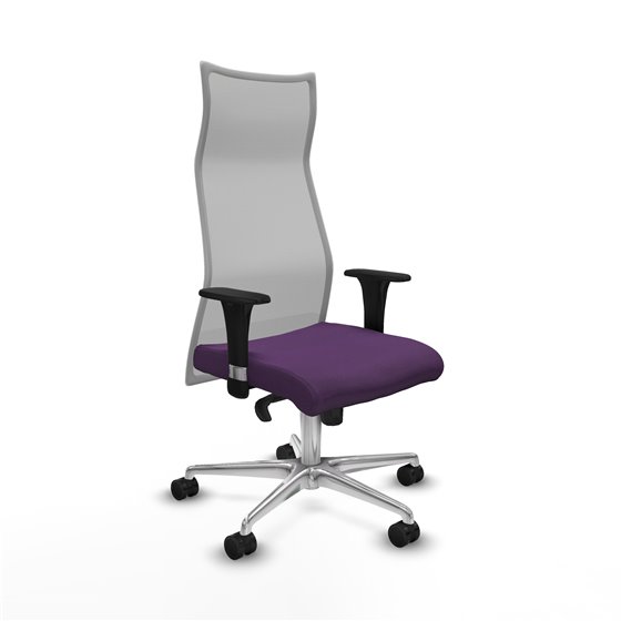 Albacete malla XL sincro malla gris bali morado brazos 1D base aluminio ruedas 65mm nailon
