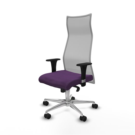 Albacete malla XL sincro malla gris bali morado brazos 1D base aluminio ruedas 65mm nailon