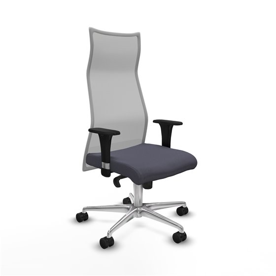 Albacete malla XL sincro malla gris bali gris oscuro brazos 1D base aluminio ruedas 65mm nailon