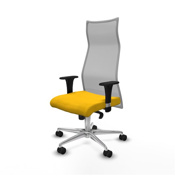 Albacete malla XL sincro malla gris bali amarillo brazos 1D base aluminio ruedas 65mm nailon