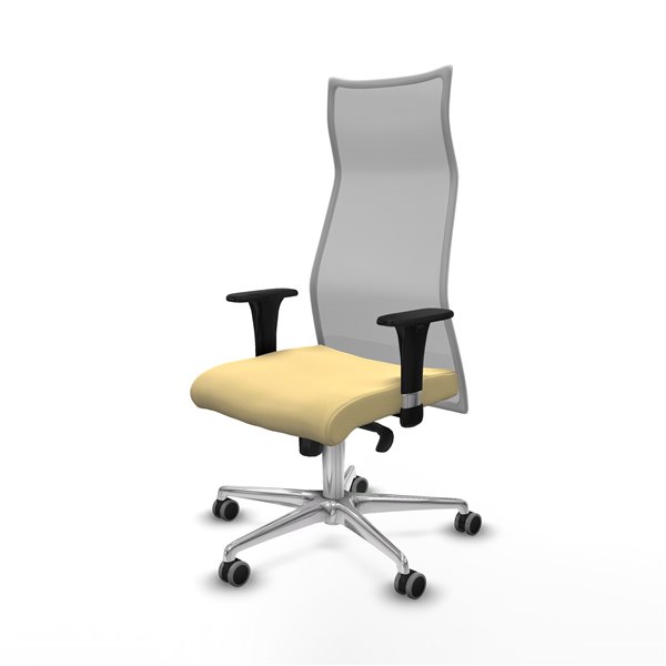Albacete malla XL sincro malla gris similpiel crema brazos 1D base aluminio ruedas 65mm engomadas