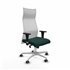 Albacete malla XL sincro malla blanca similpiel verde botella brazos 1D base aluminio ruedas 65mm engomadas