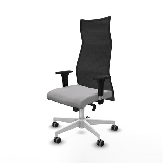 Albacete malla XL sincro malla negra bali gris claro brazos 1D base blanca ruedas 65mm engomadas
