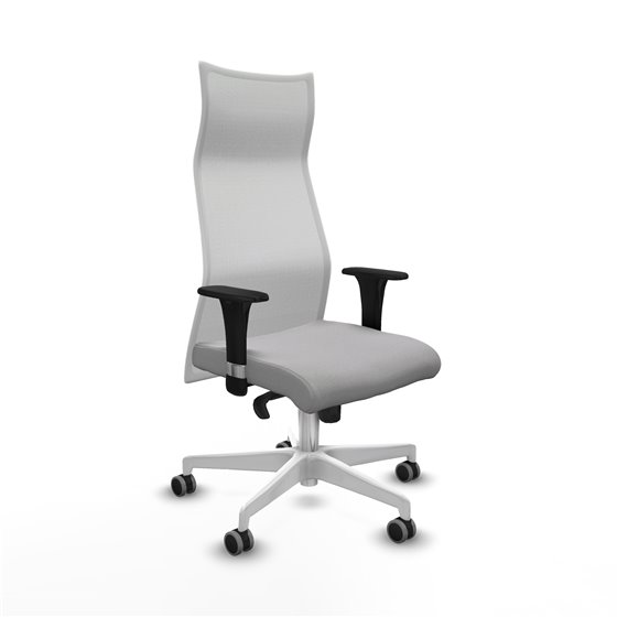 Albacete malla XL sincro malla blanca bali gris claro brazos 1D base blanca ruedas 65mm engomadas
