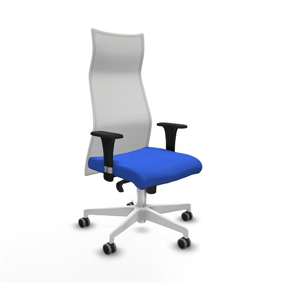 Albacete malla XL sincro malla blanca bali azul brazos 1D base blanca ruedas 65mm engomadas