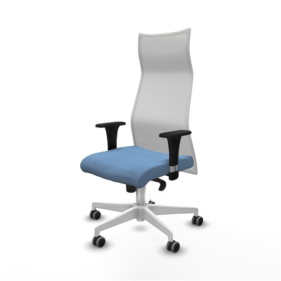 Albacete malla XL sincro malla blanca bali azul cielo brazos 1D base blanca ruedas 65mm engomadas