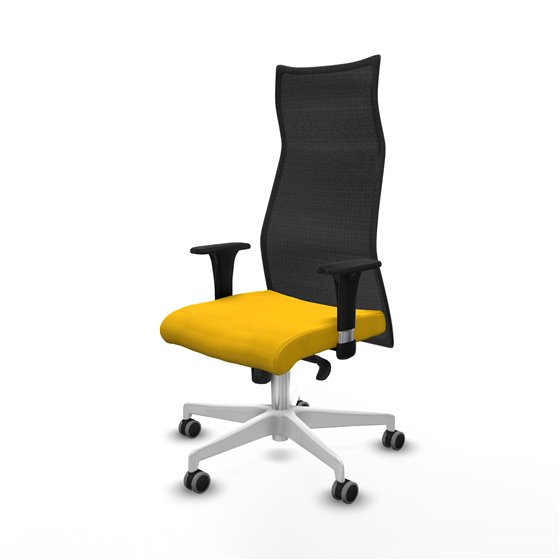 Albacete malla XL sincro malla negra bali amarillo brazos 1D base blanca ruedas 65mm engomadas