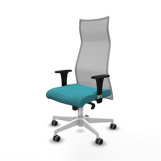 Albacete malla XL sincro malla gris bali turquesa brazos 1D base blanca ruedas 65mm engomadas