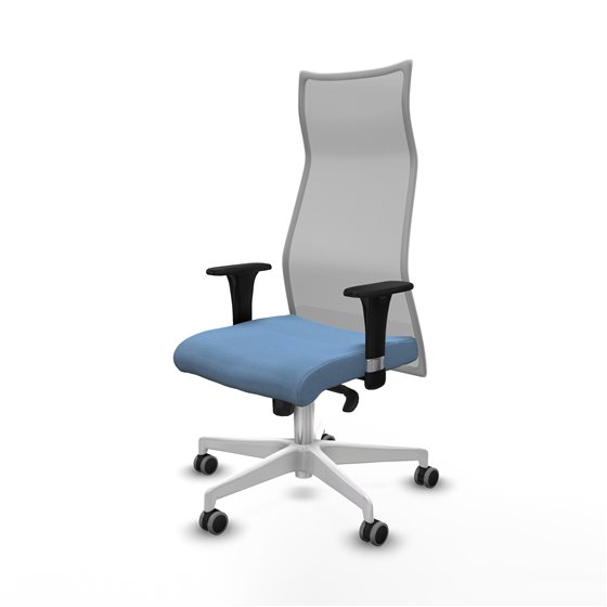 Albacete malla XL sincro malla gris bali azul cielo brazos 1D base blanca ruedas 65mm engomadas