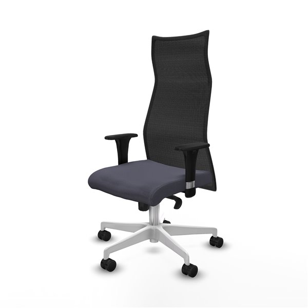 Albacete malla XL sincro malla negra bali gris oscuro brazos 1D base blanca ruedas 65mm nailon