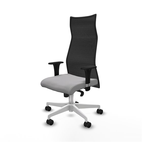 Albacete malla XL sincro malla negra bali gris claro brazos 1D base blanca ruedas 65mm nailon