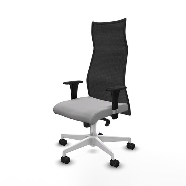 Albacete malla XL sincro malla negra bali gris claro brazos 1D base blanca ruedas 65mm nailon