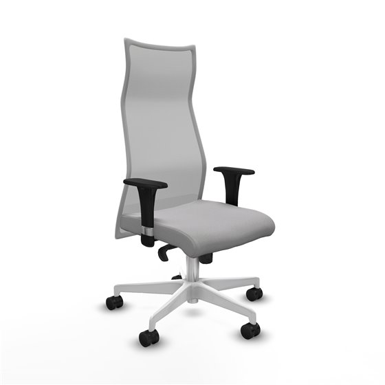 Albacete malla XL sincro malla gris bali gris claro brazos 1D base blanca ruedas 65mm nailon