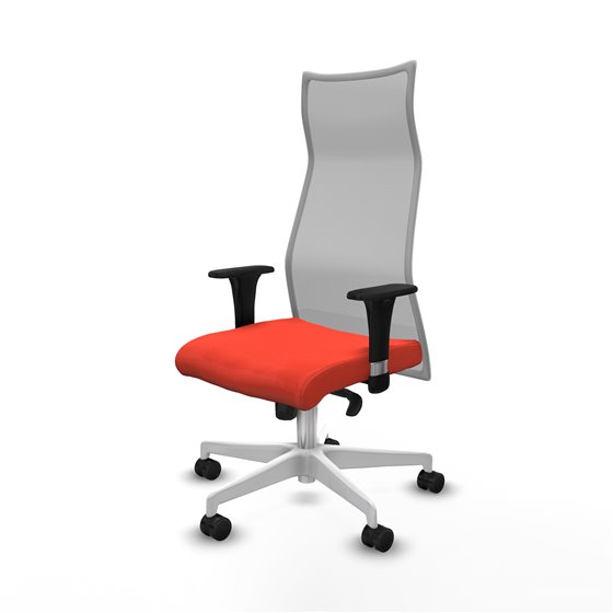 Albacete malla XL sincro malla gris bali naranja oscuro brazos 1D base blanca ruedas 65mm nailon